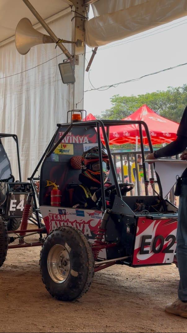 Team Avinya electric ATV undergoing regression testing at SAEINDIA eBAJA competition